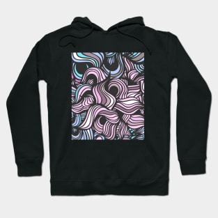 Mystic Waves | Abstract Art | Blue | Pink | Black | Vintage Hoodie